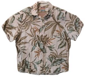 Margaritaville Button Up Hawaiian Shirt Its 5 o'clock Somewhere Mens L Floral